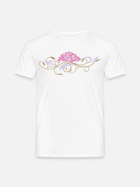 Filigree lotus with ornaments - Men's T-Shirt - white