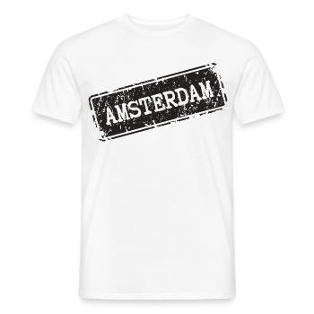 Amsterdam - T-shirt homme - blanc - Devant - AI Model Male 178 dark (178cm)