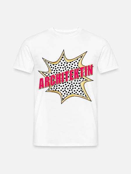 BAULEITUNG ARCHITEKTIN POP-ART - Männer T-Shirt - Weiß