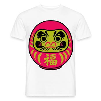 Farbige Daruma mit Glückssymbolen - Männer T-Shirt - Weiß - Vorne - AI Model Male 178 dark (178cm)