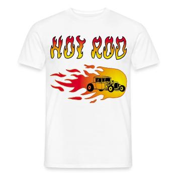 Voiture en Flamme Vintage Racer - T-shirt homme - blanc - Devant - AI Model Male 178 dark (178cm)