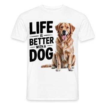 Life Is Better With a Dog - Men's T-Shirt - white - Front - AI Model Male 178 dark (178cm)