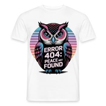 Friedlicher Eulen-Fehler 404 T-Shirt - Männer T-Shirt - Weiß - Vorne - AI Model Male 178 dark (178cm)