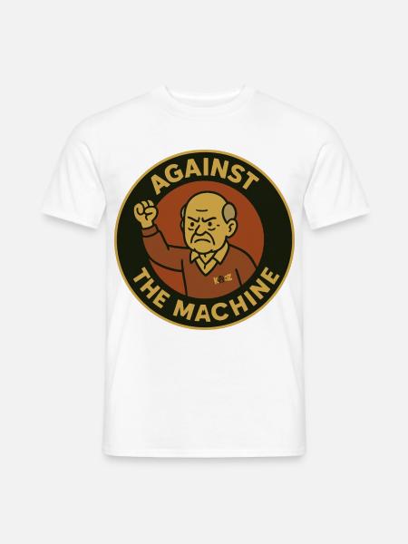 Rebellischer Opa gegen die Maschine - Männer T-Shirt - Weiß