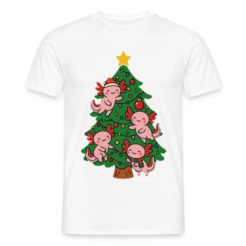 Axolotl schmücken Weihnachtsbaum - Männer T-Shirt - Weiß - Vorne - AI Model Male 178 dark (178cm)