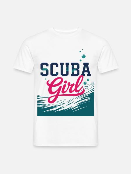 Scuba Girl Tauch-Design - Männer T-Shirt - Weiß