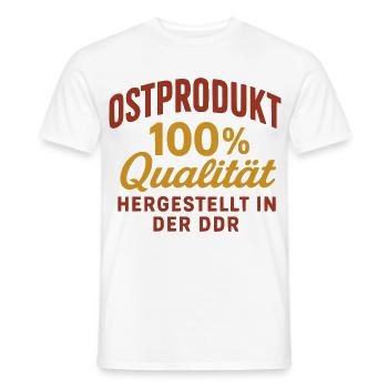 Ostprodukt DDR – 100 % Qualität & Kult Design - Männer T-Shirt - Weiß - Vorne - AI Model Male 178 dark (178cm)