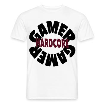 Gamer Hardcore – Bold Gaming Statement - Männer T-Shirt - Weiß - Vorne - AI Model Male 178 dark (178cm)