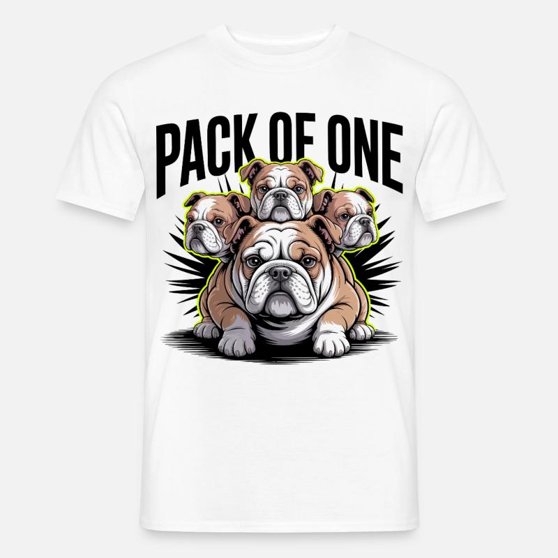 Packung mit einer Bulldogge - Männer T-Shirt - Weiß