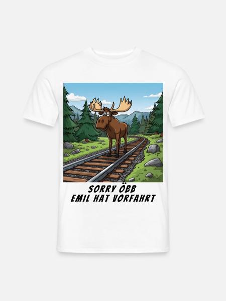 Sorry Bahn - Emil hat hier Vorfahrt - Männer T-Shirt - Weiß