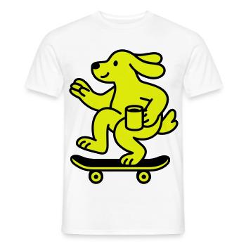 Skater Dog - Männer T-Shirt - Weiß - Vorne - AI Model Male 178 dark (178cm)
