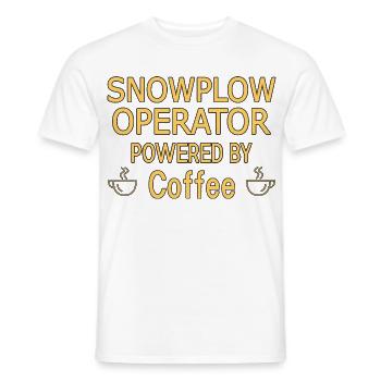 Snowplow Operator Powered Coffee Snow Plow Driver - Men's T-Shirt - white - Front - AI Model Male 178 dark (178cm)