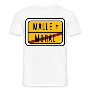 Malle statt Moral – Lustiges Party Design - Männer T-Shirt - Weiß - Vorne - AI Model Male 178 dark (178cm)