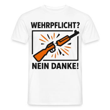 Conscription non merci – Objection de conscience - T-shirt homme - blanc - Devant - AI Model Male 178 dark (178cm)