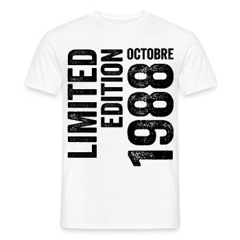 1988  - Männer T-Shirt - Weiß - Vorne - AI Model Male 178 dark (178cm)