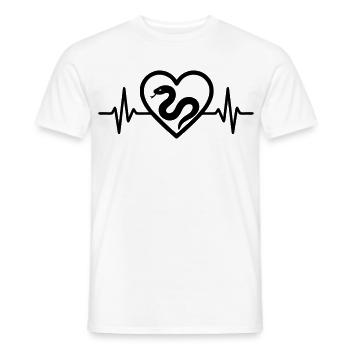 Schlange Herz - Männer T-Shirt - Weiß - Vorne - AI Model Male 178 dark (178cm)