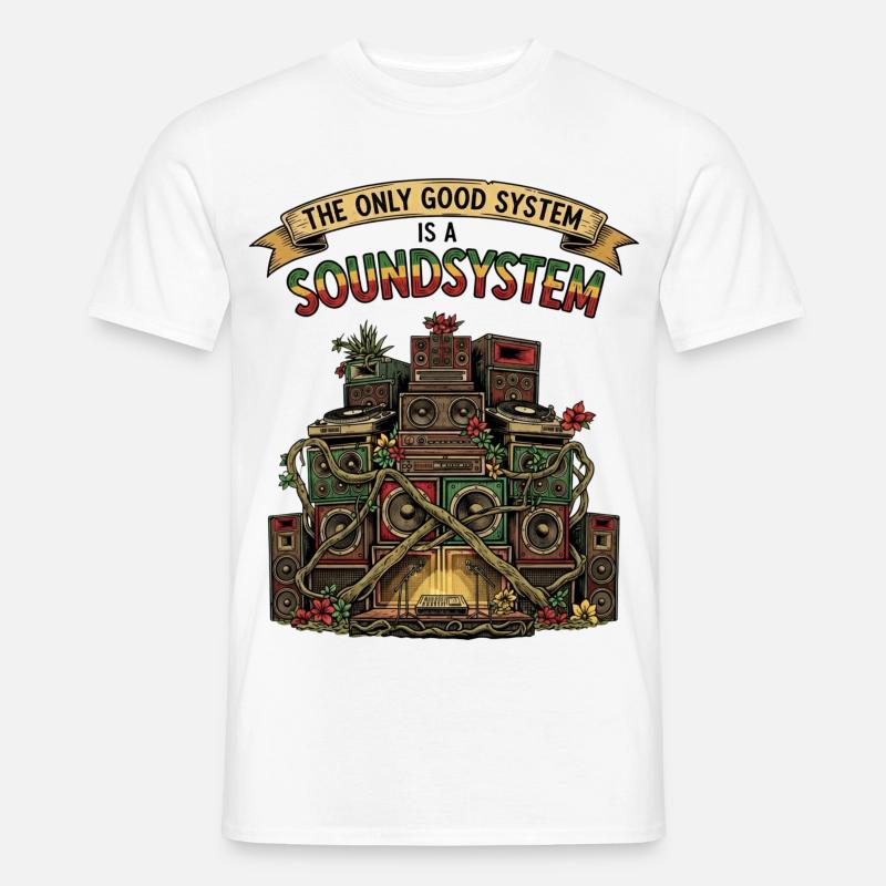 Sound System Collage Dub Reggae - Männer T-Shirt - Weiß