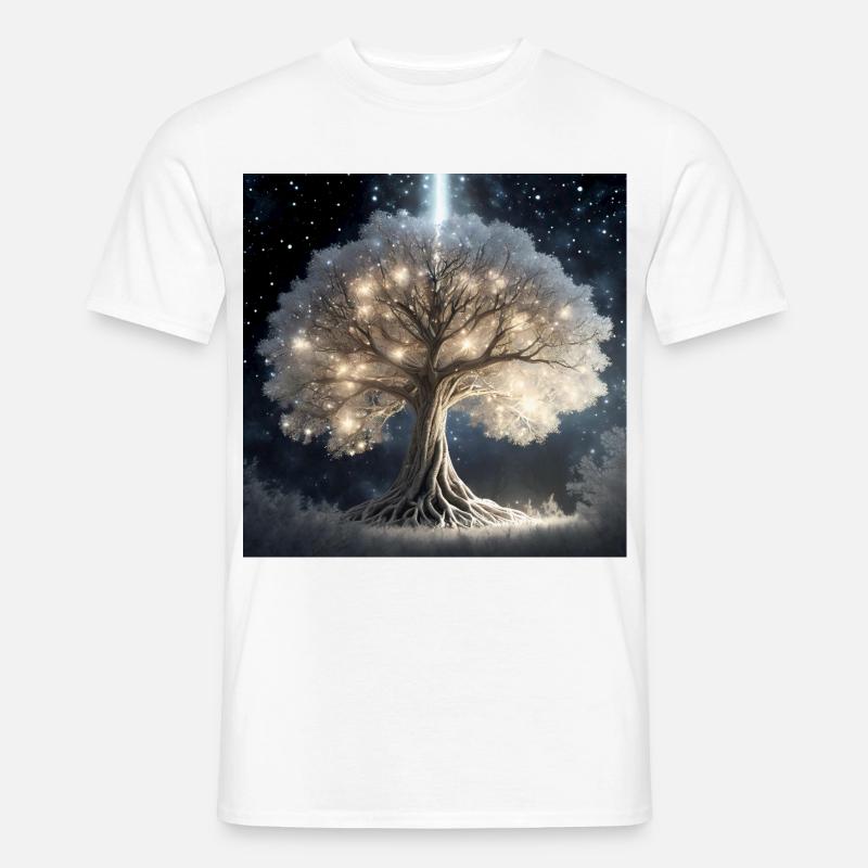Leuchtender Baum der Träume - Männer T-Shirt - Weiß