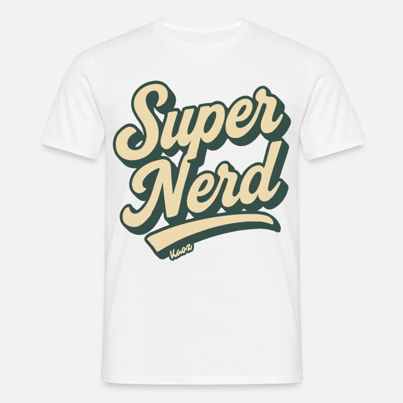 Super Nerd Retro Script - Männer T-Shirt - Weiß