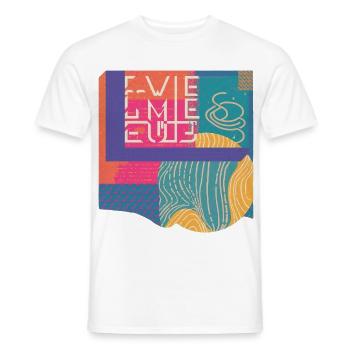 Bunte Geometrie Typografie Vintage Retro Design  - Männer T-Shirt - Weiß - Vorne - AI Model Male 178 dark (178cm)