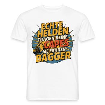 Echte Helden fahren BaggeR - Männer T-Shirt - Weiß - Vorne - AI Model Male 178 dark (178cm)
