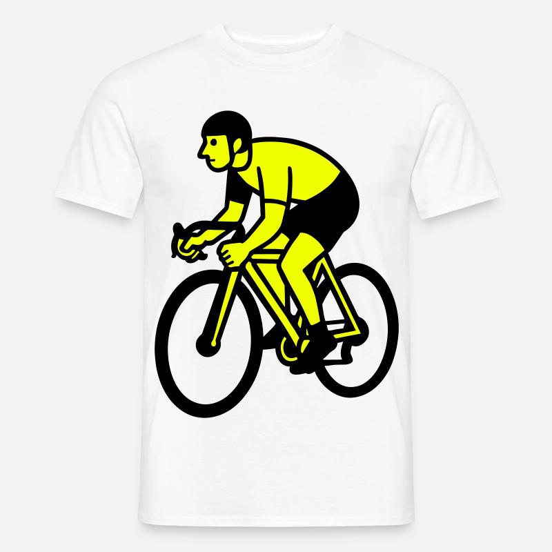 Neonrad Silhouette Radfahrer - Männer T-Shirt - Weiß