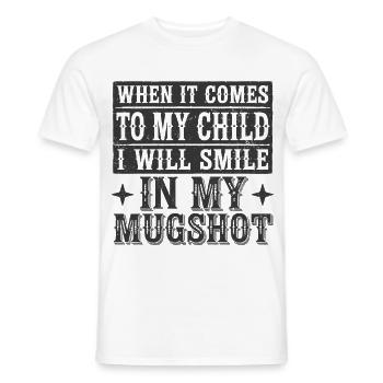 Quand il s’agit de mon enfant, je sourirai dans mon - T-shirt homme - blanc - Devant - AI Model Male 178 dark (178cm)