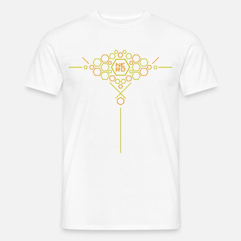 Nerd Hex Pattern Gradient - Men’s T-shirt - white