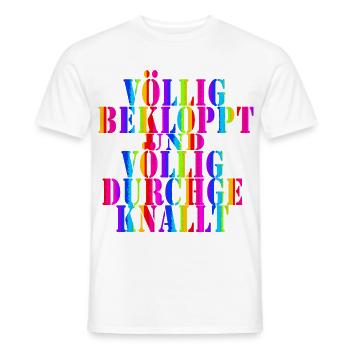 Naughty Saying Full Color Typo Kaleidoscope Retro - Men's T-Shirt - white - Front - AI Model Male 178 dark (178cm)