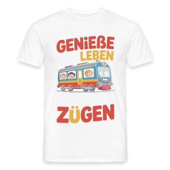 Railway Enjoy life to the fullest Railway - Men's T-Shirt - white - Front - AI Model Male 178 dark (178cm)
