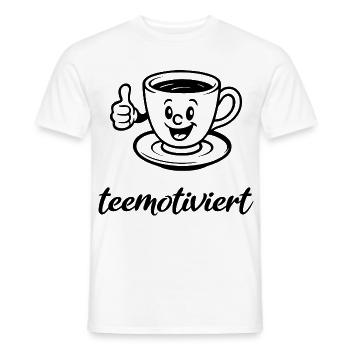 thé-motivé, tasse de thé, thé, pause thé, démotivé - T-shirt homme - blanc - Devant - AI Model Male 178 dark (178cm)
