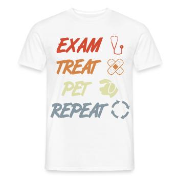 Examen Traiter Pet Répéter - T-shirt homme - blanc - Devant - AI Model Male 178 dark (178cm)
