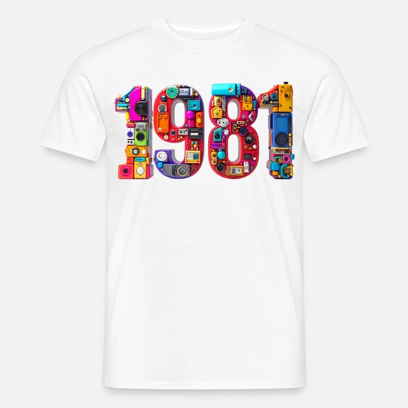 1981 – Geburtsdatum, Abitur, Hochzeit, Geburt - Männer T-Shirt - Weiß