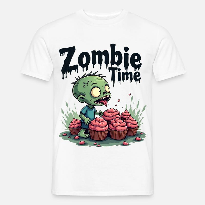 Zombie Time Cupcake Comic - Männer T-Shirt - Weiß