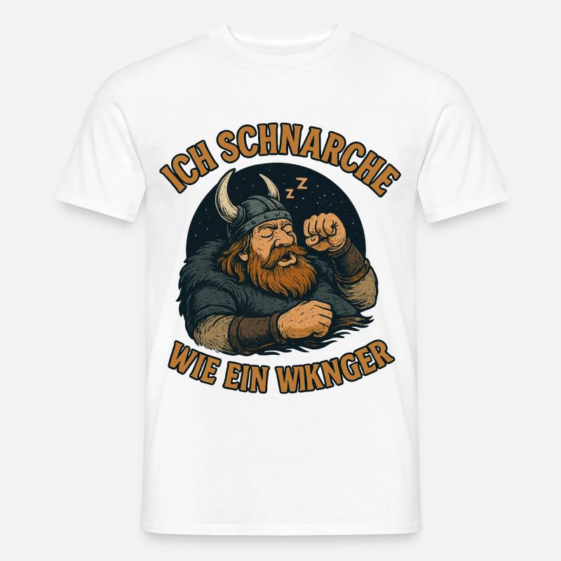 Ich schnarche wie ein Wikinger - Männer T-Shirt - Weiß