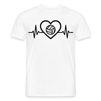 Coeur de volley-ball - T-shirt homme - blanc - Devant - AI Model Male 178 dark (178cm)
