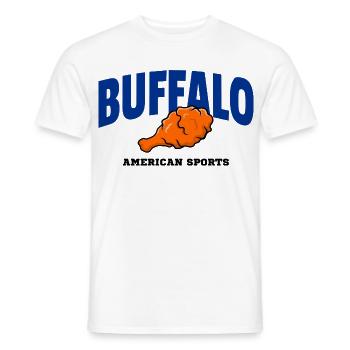 Buffalo Wing Football Shirt – Lustiges Fan Design - Männer T-Shirt - Weiß - Vorne - AI Model Male 178 dark (178cm)