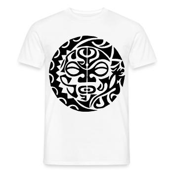 Polynesian Skull (Black) - Men's T-Shirt - white - Front - AI Model Male 178 dark (178cm)