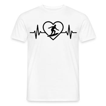 Surfing Heart - Men's T-Shirt - white - Front - AI Model Male 178 dark (178cm)