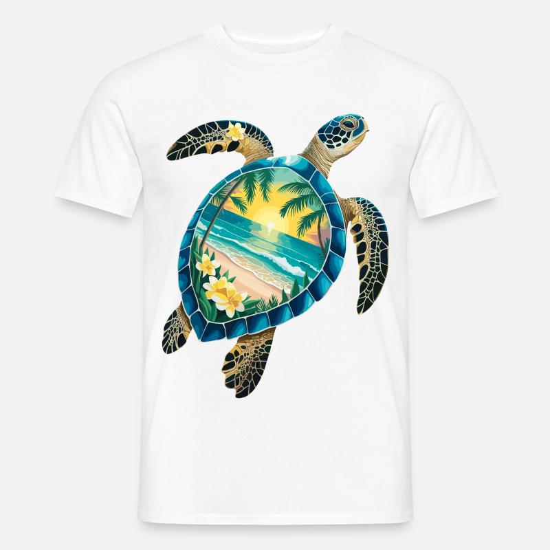 Turtle Waves Surf Turtle Surfer Turtles - Men's T-Shirt - white