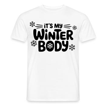 winter body - Men's T-Shirt - white - Front - AI Model Male 178 dark (178cm)