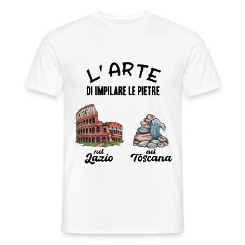 L’art d’empiler les pierres Humour Lazio - T-shirt homme - blanc - Devant - AI Model Male 178 dark (178cm)