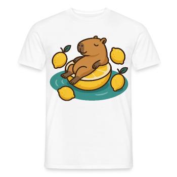 Chillendes Capybara auf Zitrone Cartoon - Männer T-Shirt - Weiß - Vorne - AI Model Male 178 dark (178cm)
