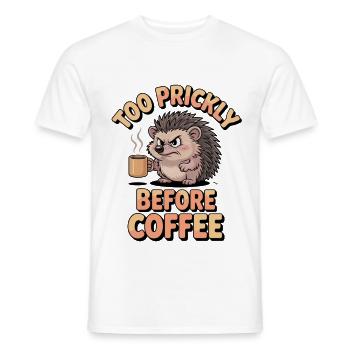 Humour de hérisson – Trop piquant avant le café - T-shirt homme - blanc - Devant - AI Model Male 178 dark (178cm)