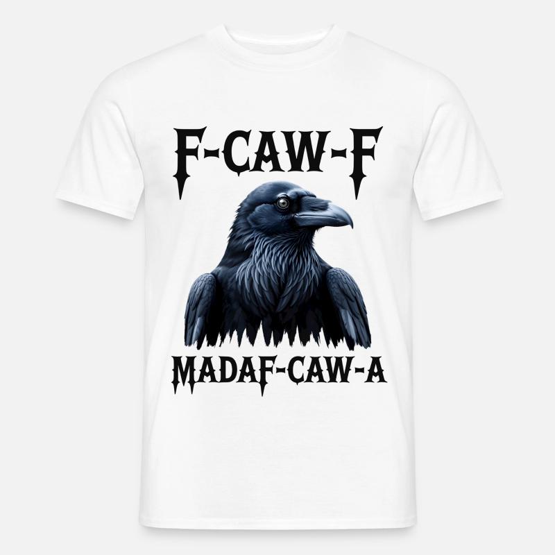 F-Caw Mada-Caw-A Raben-Design - Männer T-Shirt - Weiß