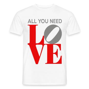 All You Need Is Love Pop Art - Männer T-Shirt - Weiß - Vorne - AI Model Male 178 dark (178cm)