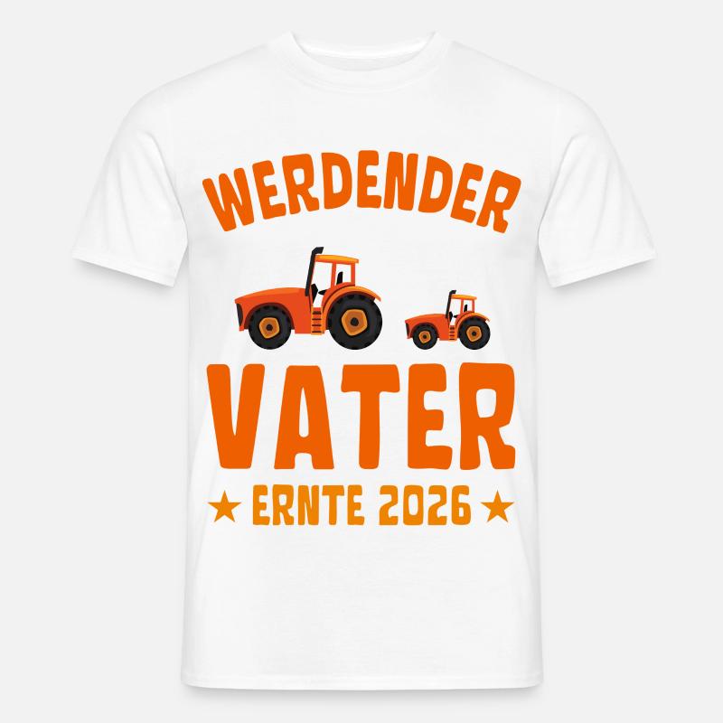 Werdender VATER Ernte 2026 Traktor - Männer T-Shirt - Weiß