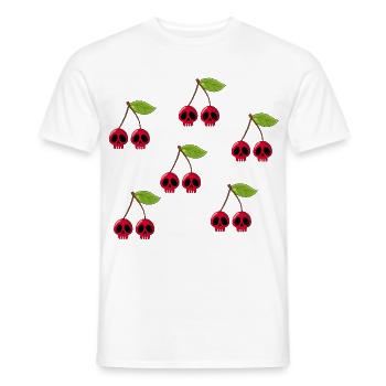 Crânes de cerises - T-shirt homme - blanc - Devant - AI Model Male 178 dark (178cm)
