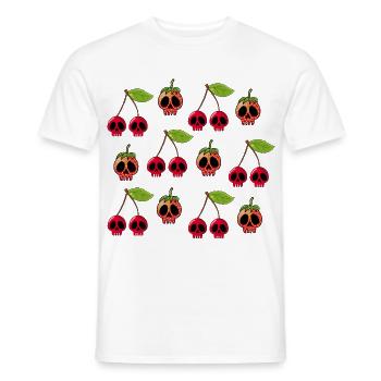 Crânes de cerises et de fraises - T-shirt homme - blanc - Devant - AI Model Male 178 dark (178cm)