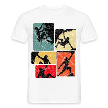 Climbing Bouldering Mountaineering Climbers Bouldering - Men's T-Shirt - white - Front - AI Model Male 178 dark (178cm)